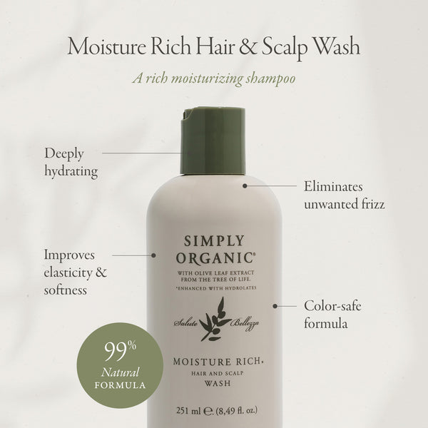 Simply Organic Moisture Rich Hair & Scalp Wash 251ml