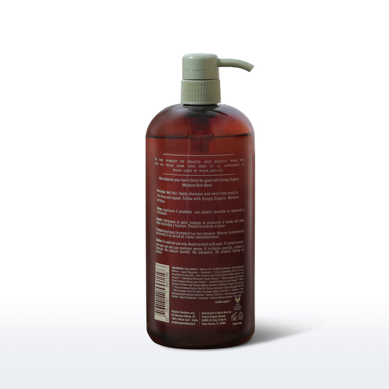 Simply Organic Moisture Rich Hair and Scalp Wash (958ml)